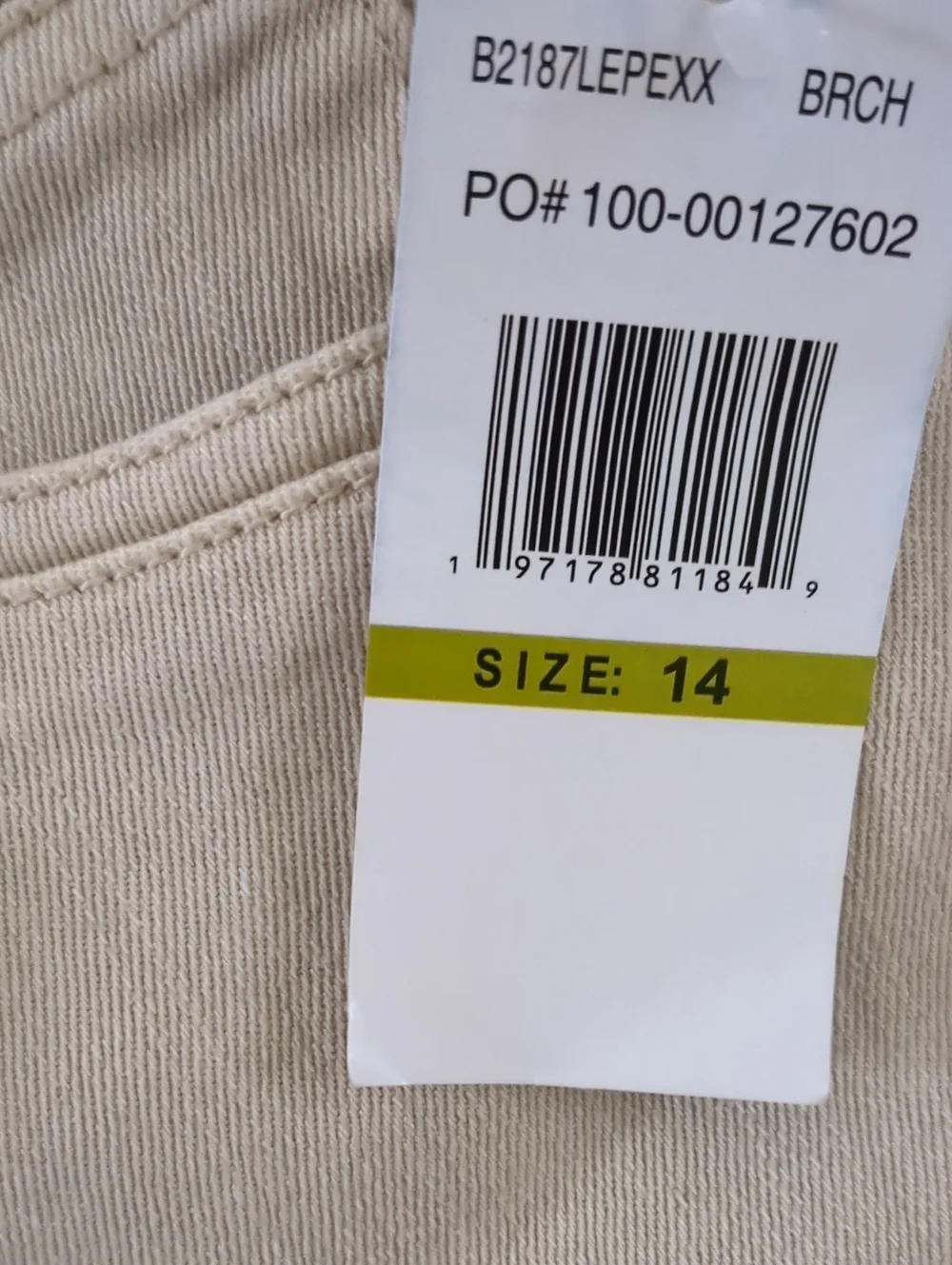 Democracy Cream Khaki Tan Women's High Rise Slim Straight Frayed Jeans, 14, NEW